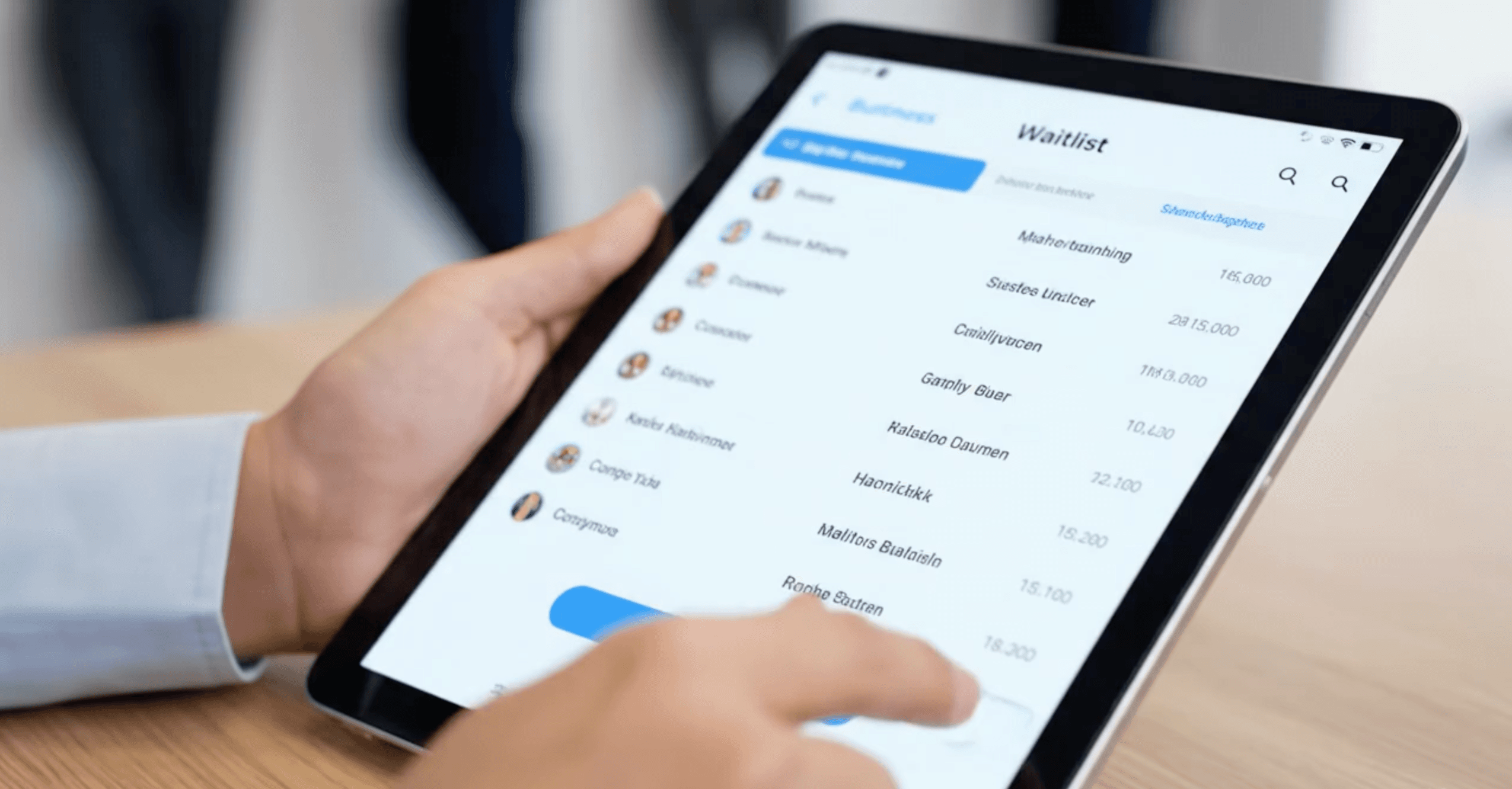 Customer scanning QR code at restaurant counter